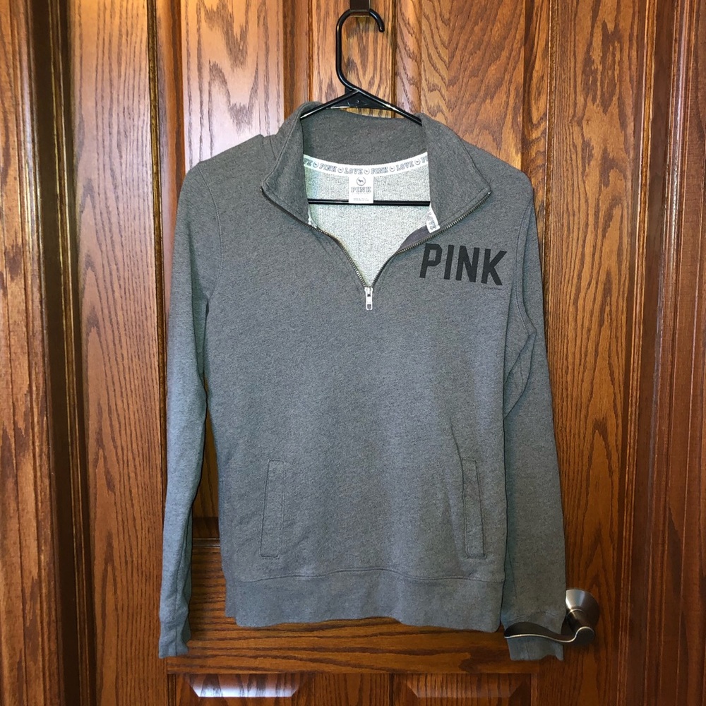 PINK Grey Quarter Zip